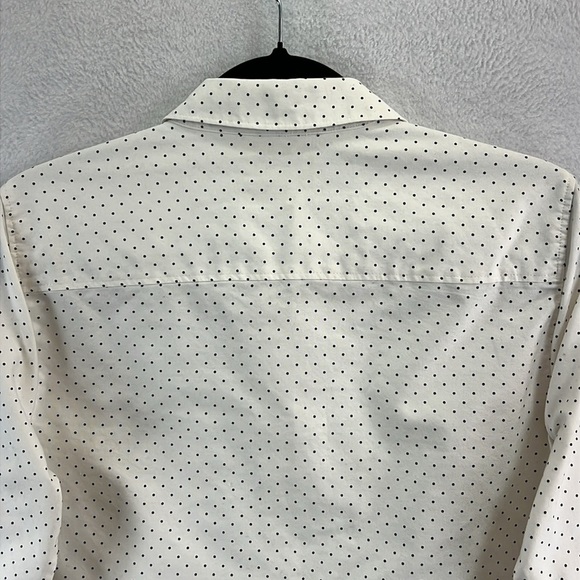 J. Crew Women’s Blouse / Button-down Shirt Sz 10 Cream w/ Black Dots 100% Cotton - Picture 9 of 14